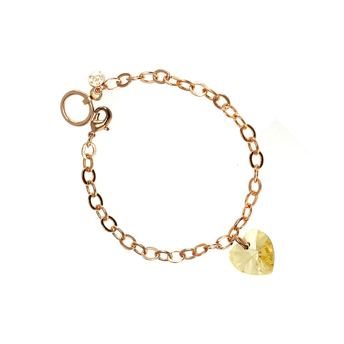 so charm Bracelet doré rosé et coeur golden SoCharm orné de Cristaux scintillants