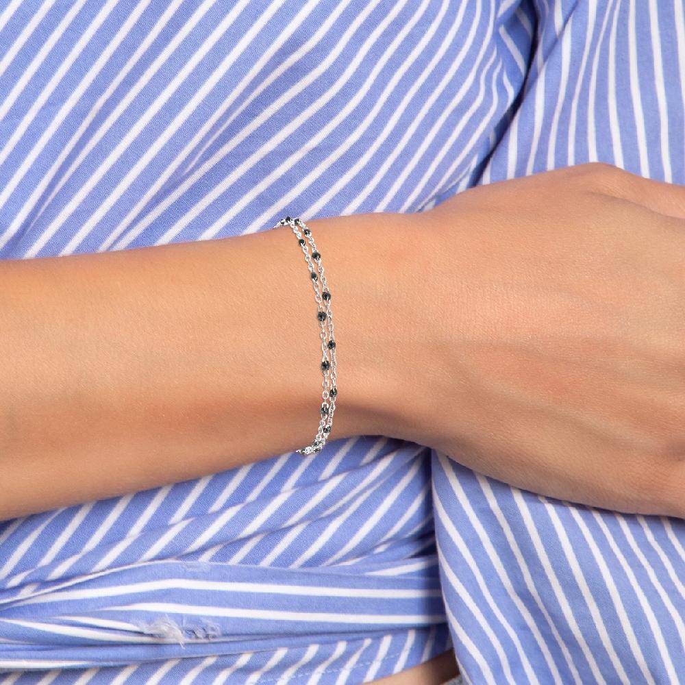 So Charm Bracelet Double Tour Et Perles Noires Par SoCharm