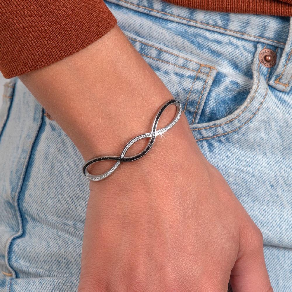 So Charm Bracelet En Acier Inoxydable Par SoCharm Orné De Cristaux Scintillants