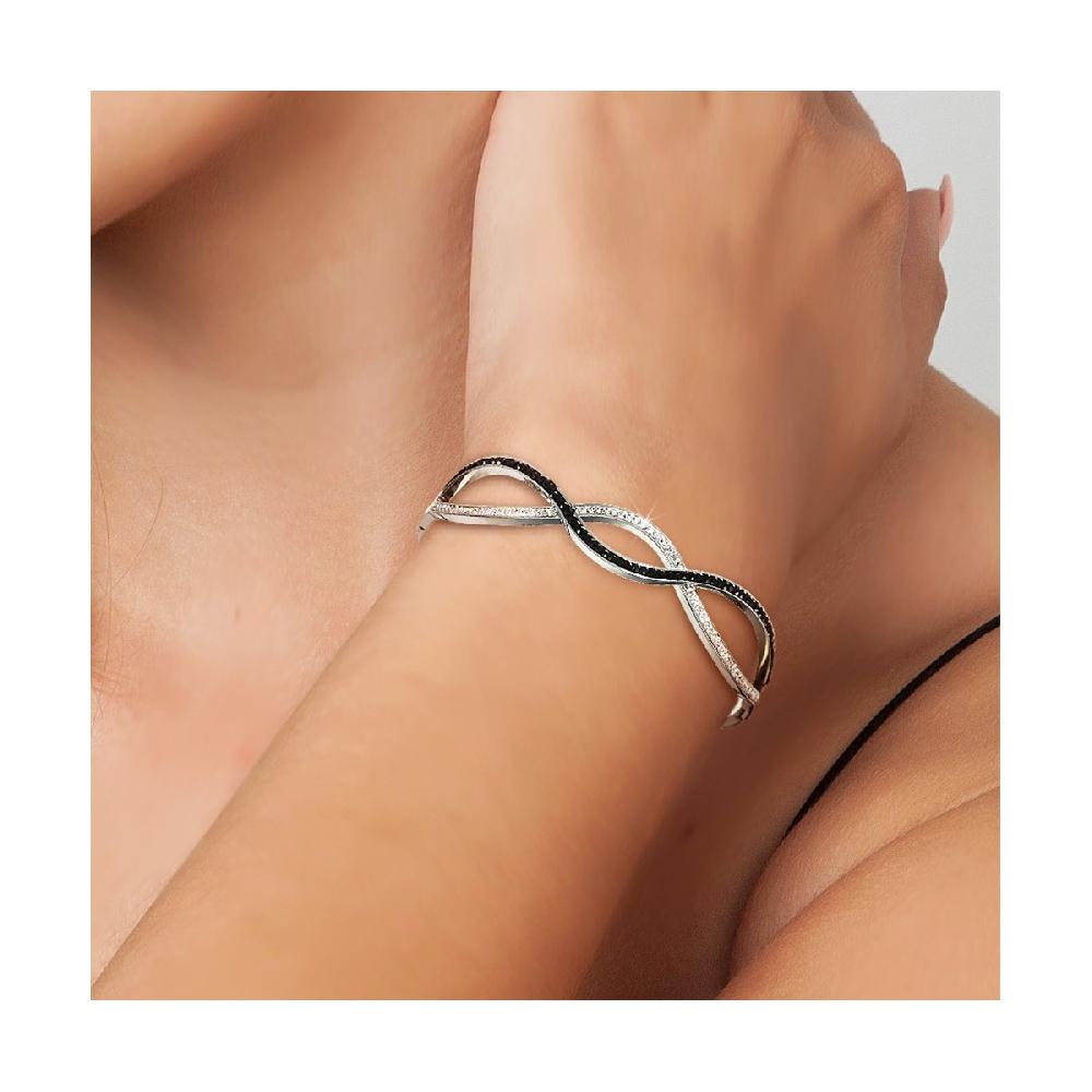 So Charm Bracelet En Acier Inoxydable Par SoCharm Orné De Cristaux Scintillants