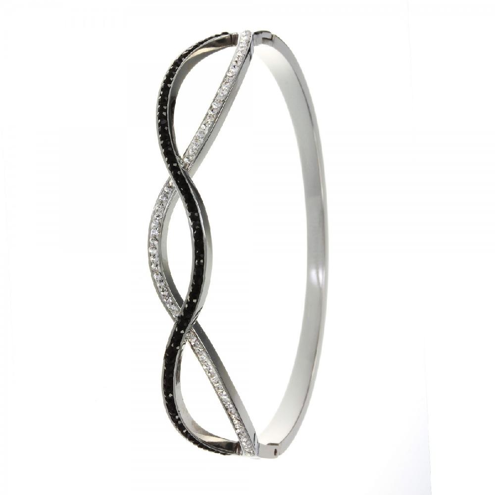 so charm Bracelet en acier inoxydable par SoCharm orné de cristaux scintillants