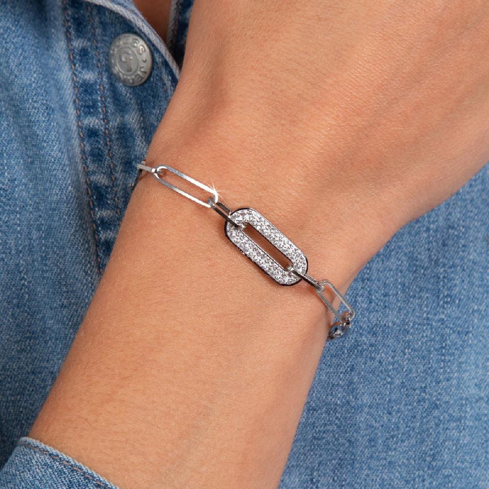 So Charm Bracelet En Acier Inoxydable SoCharm En Acier Rhodié Argenté