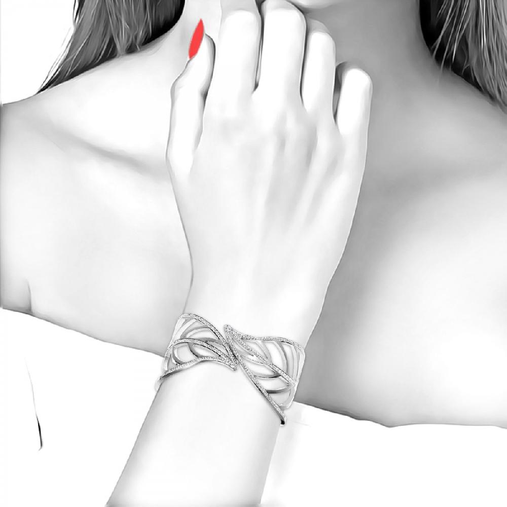 So Charm Bracelet Feuille Par SoCharm Orné De Cristaux Scintillants