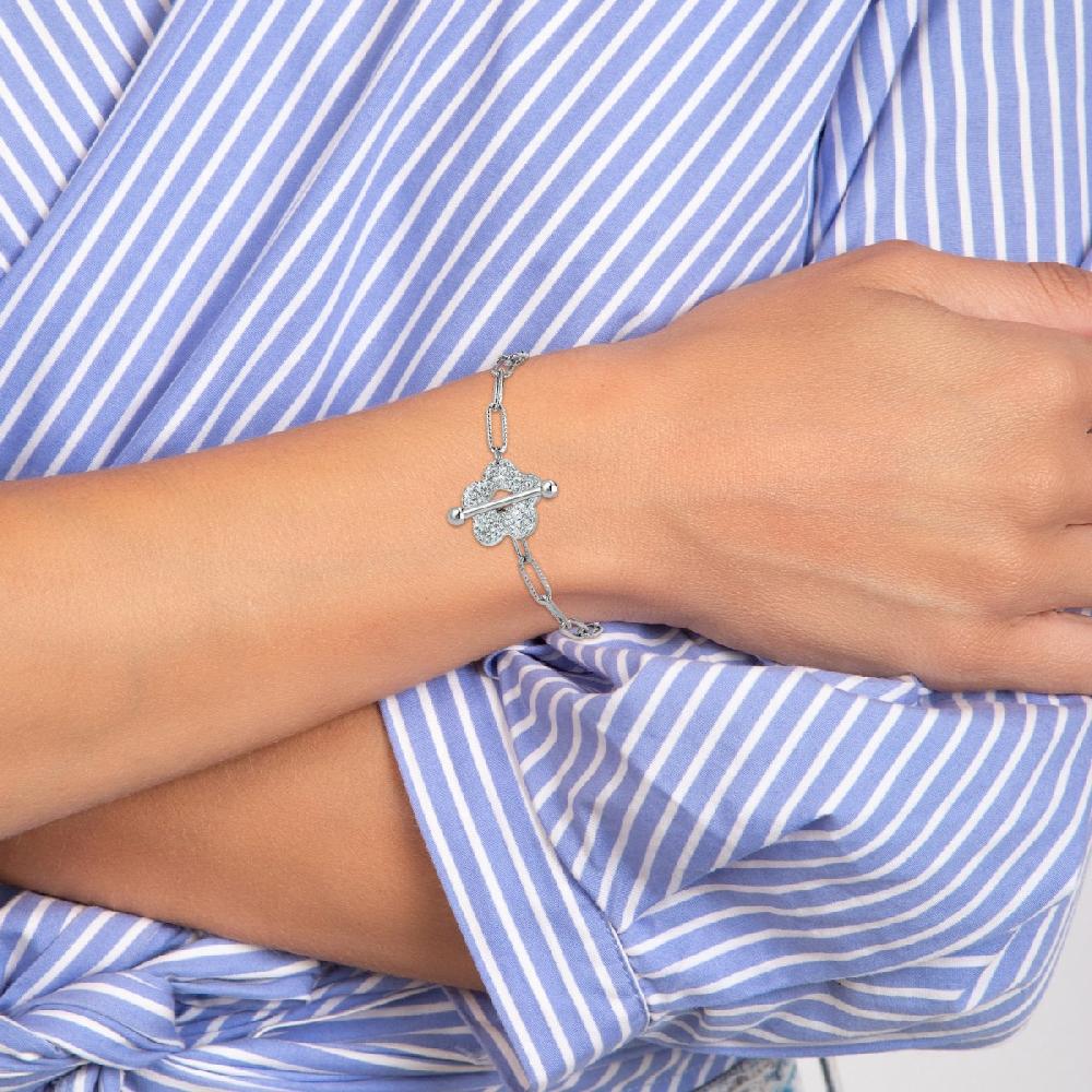 So Charm Bracelet Fleur Par SoCharm Orné De Cristaux Scintillants