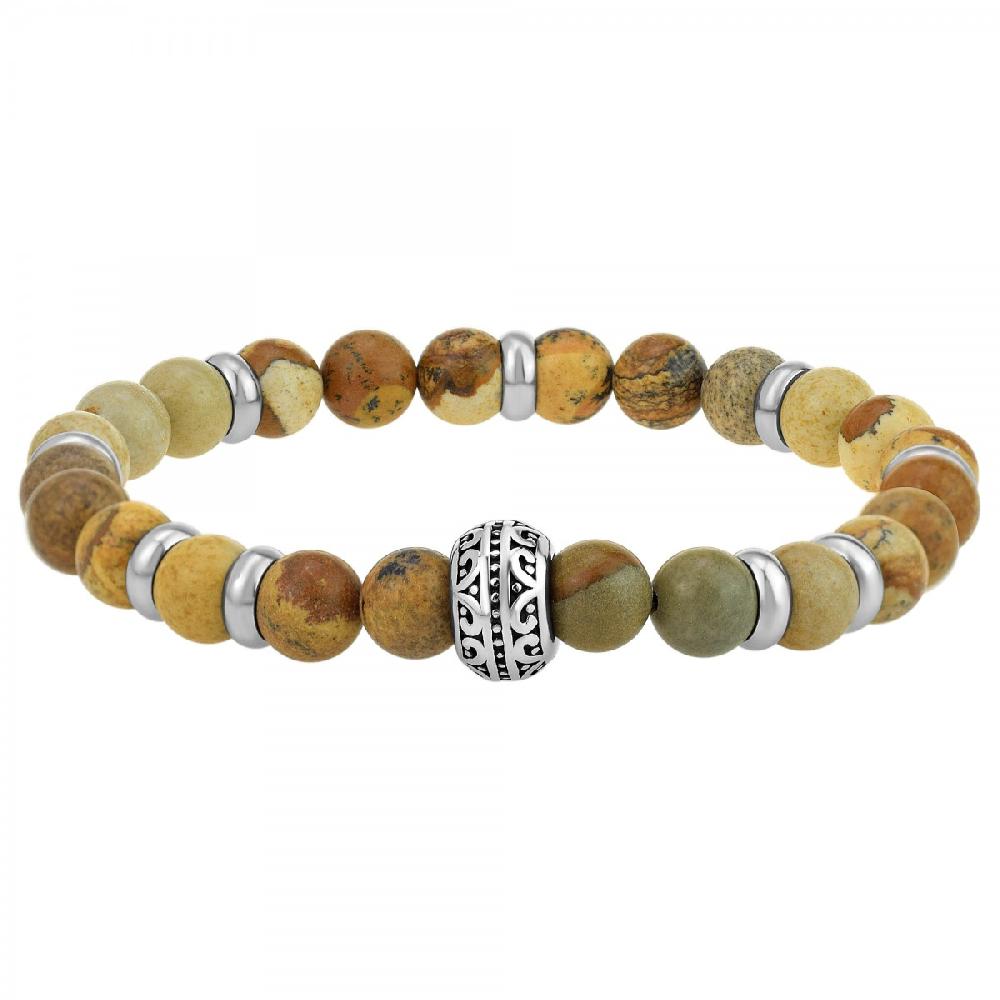 so charm Bracelet homme par SoCharm orné de jaspe paysage