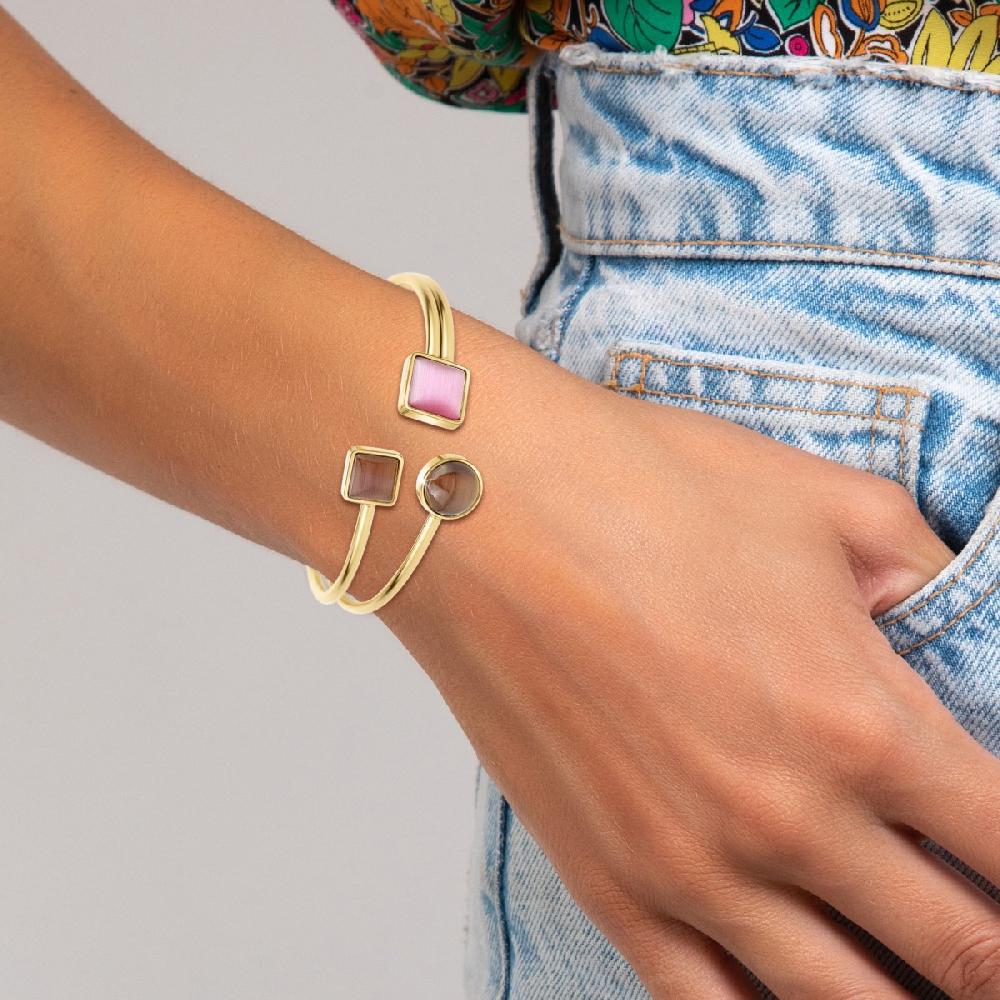 So Charm Bracelet Par SoCharm Orné De Pierres Oeil De Chat