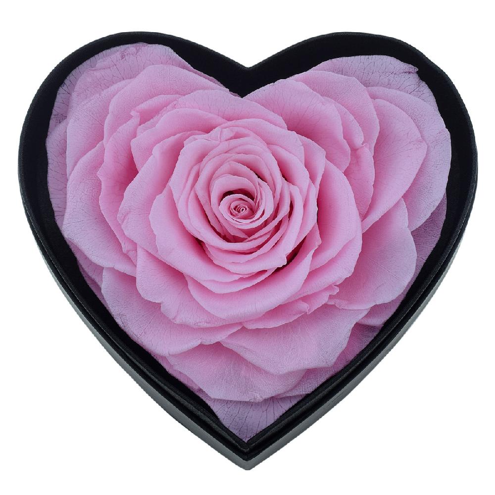 So Charm Coffret Cœur Décoré D'une Rose éternelle Rose En Forme De Cœur