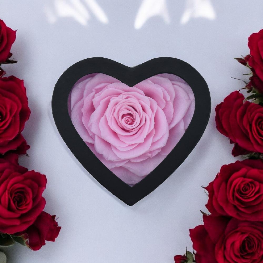 So Charm Coffret Cœur Décoré D'une Rose éternelle Rose En Forme De Cœur