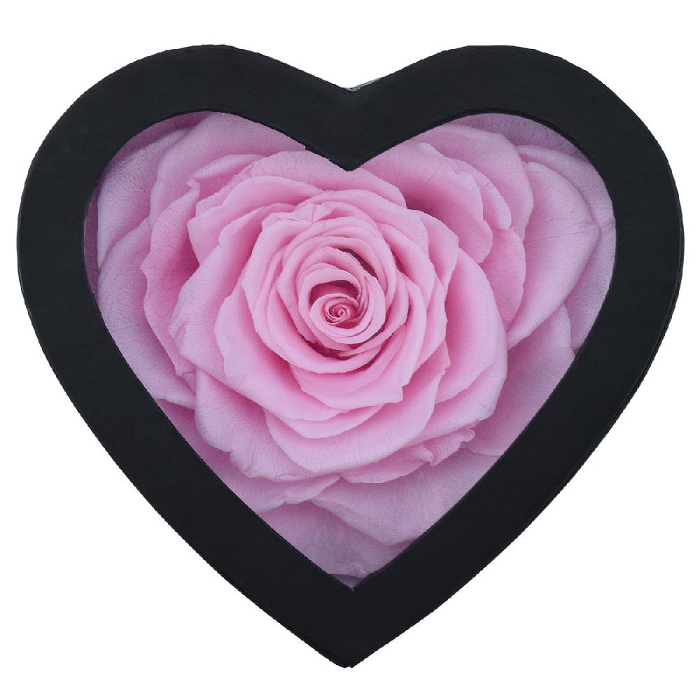so charm Coffret cœur décoré d'une rose éternelle rose en forme de cœur