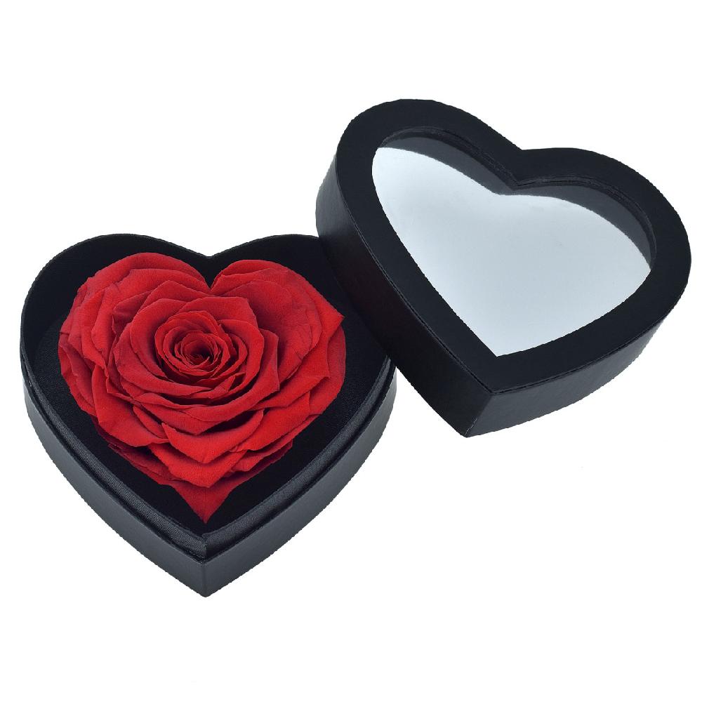 So Charm Coffret Cœur Décoré D'une Rose éternelle Rouge En Forme De Cœur