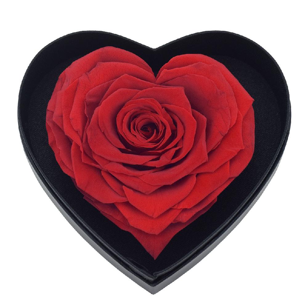 So Charm Coffret Cœur Décoré D'une Rose éternelle Rouge En Forme De Cœur