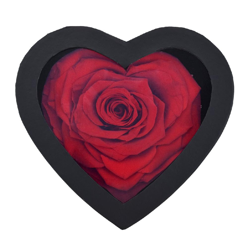 so charm Coffret cœur décoré d'une rose éternelle rouge en forme de cœur