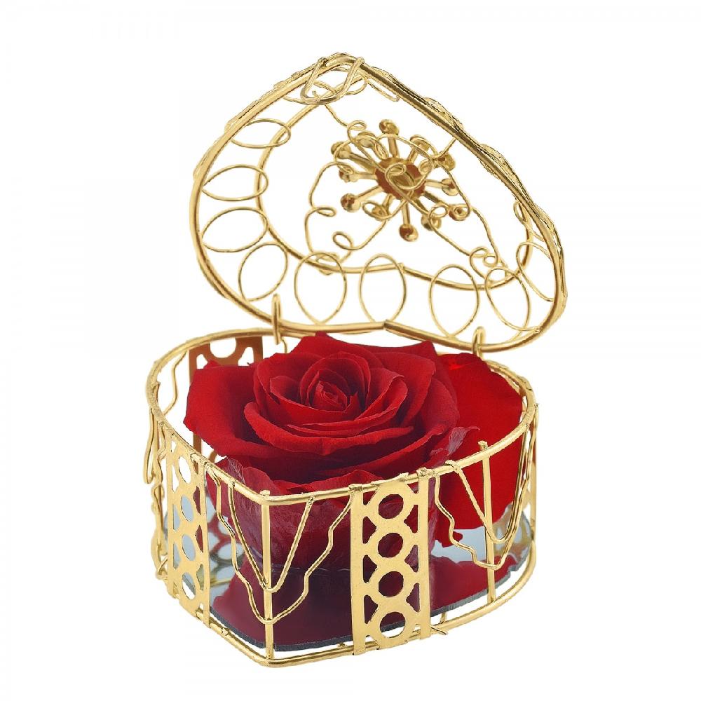 so charm Coffret cœur et sa rose éternelle - stabilisée