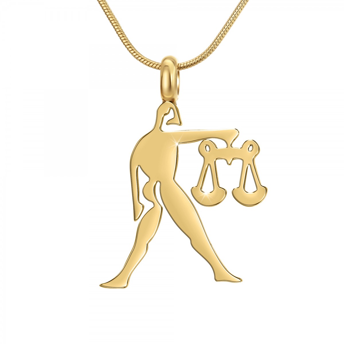 so charm Collier astrologie Balance SoCharm en Acier Finement doré