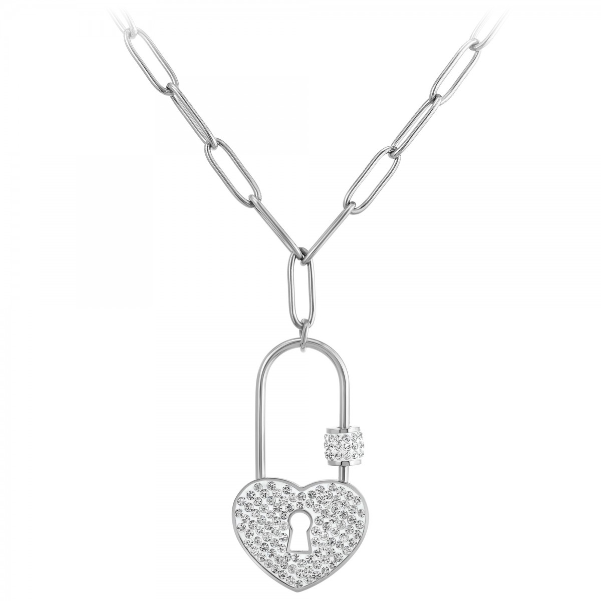 so charm Collier cadenas coeur SoCharm orné de Cristaux scintillants