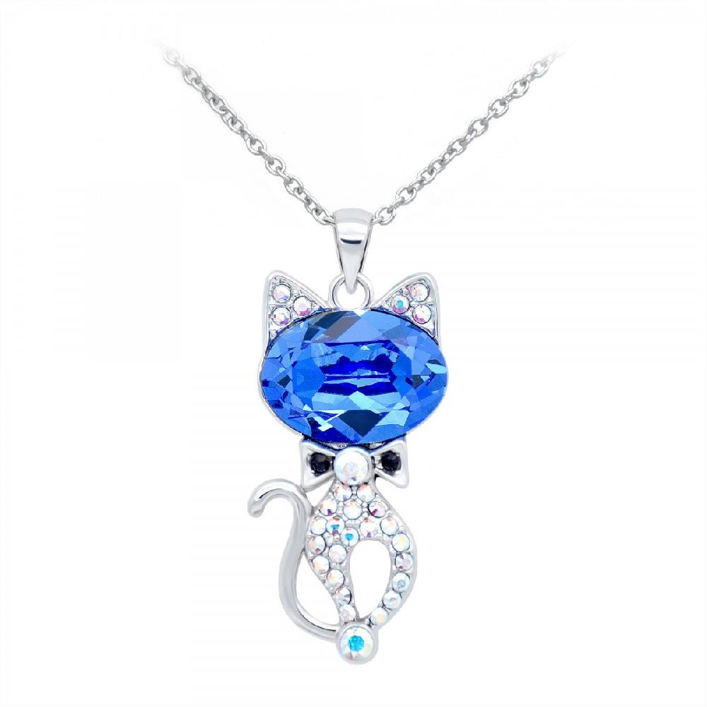 so charm Collier chat SoCharm orné de cristaux scintillants