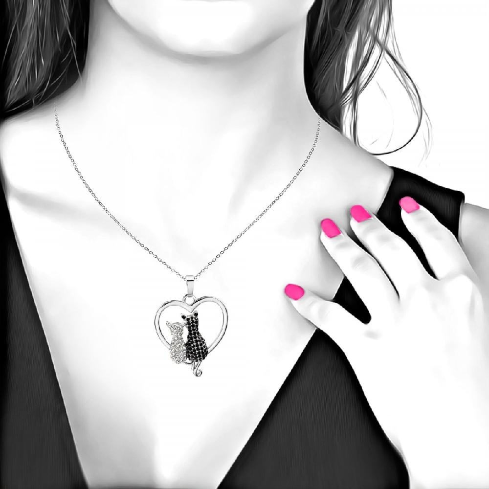 So Charm Collier Chats SoCharm Orné De Cristaux Scintillants