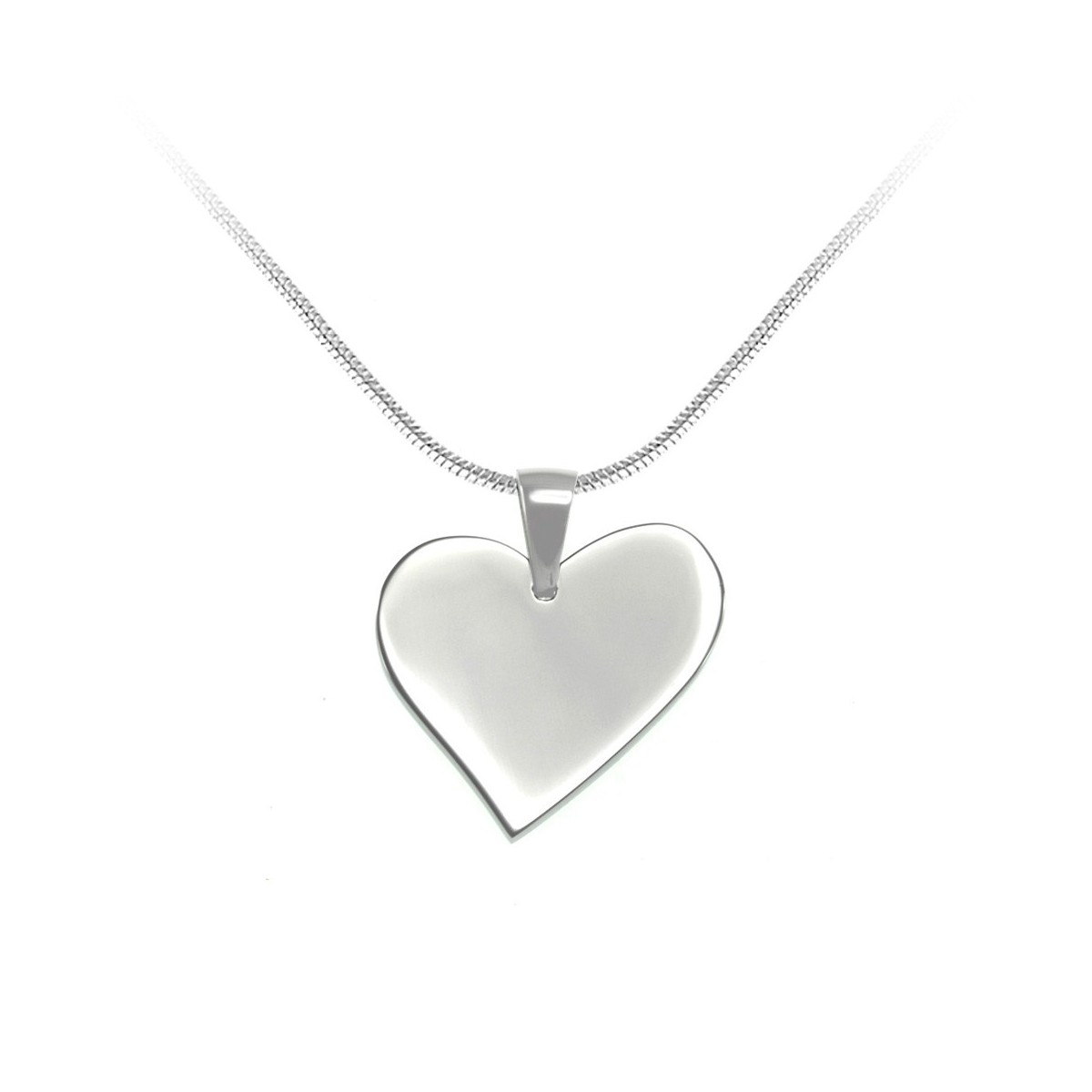 So Charm Collier Coeur En Acier Inoxydable à Graver