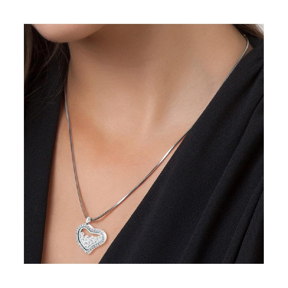 So Charm Collier Coeur Orné De Cristaux Scintillants