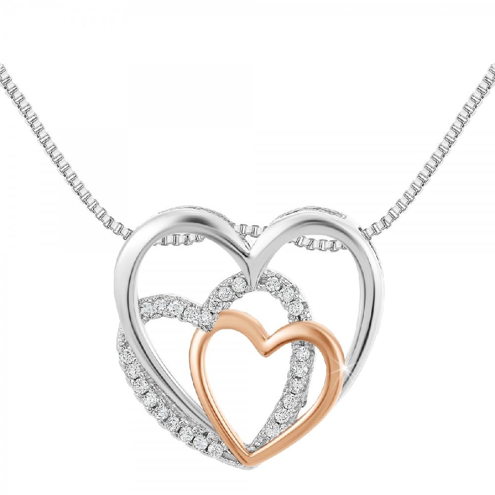so charm Collier coeur par SoCharm orné de Cristaux scintillants