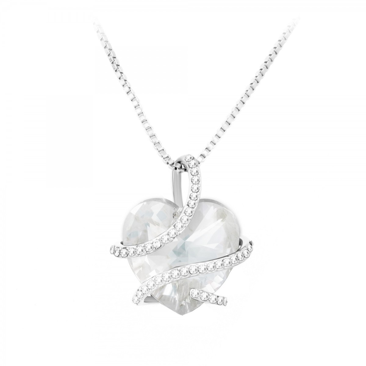 so charm Collier coeur SoCharm orné de Cristaux scintillants