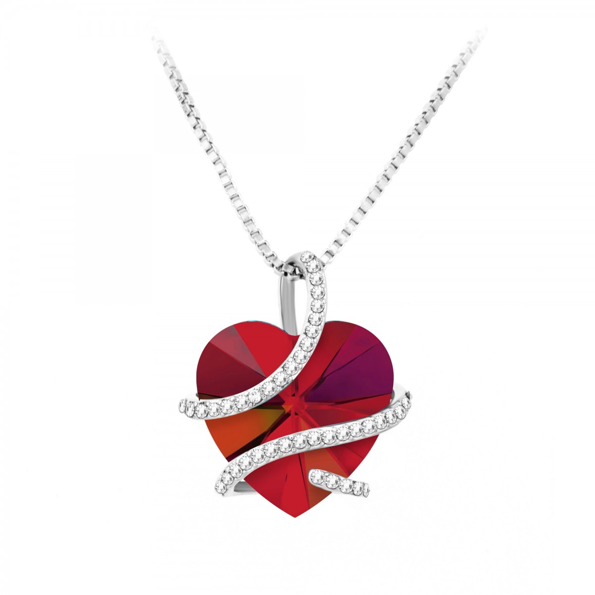 so charm Collier coeur SoCharm orné de Cristaux scintillants