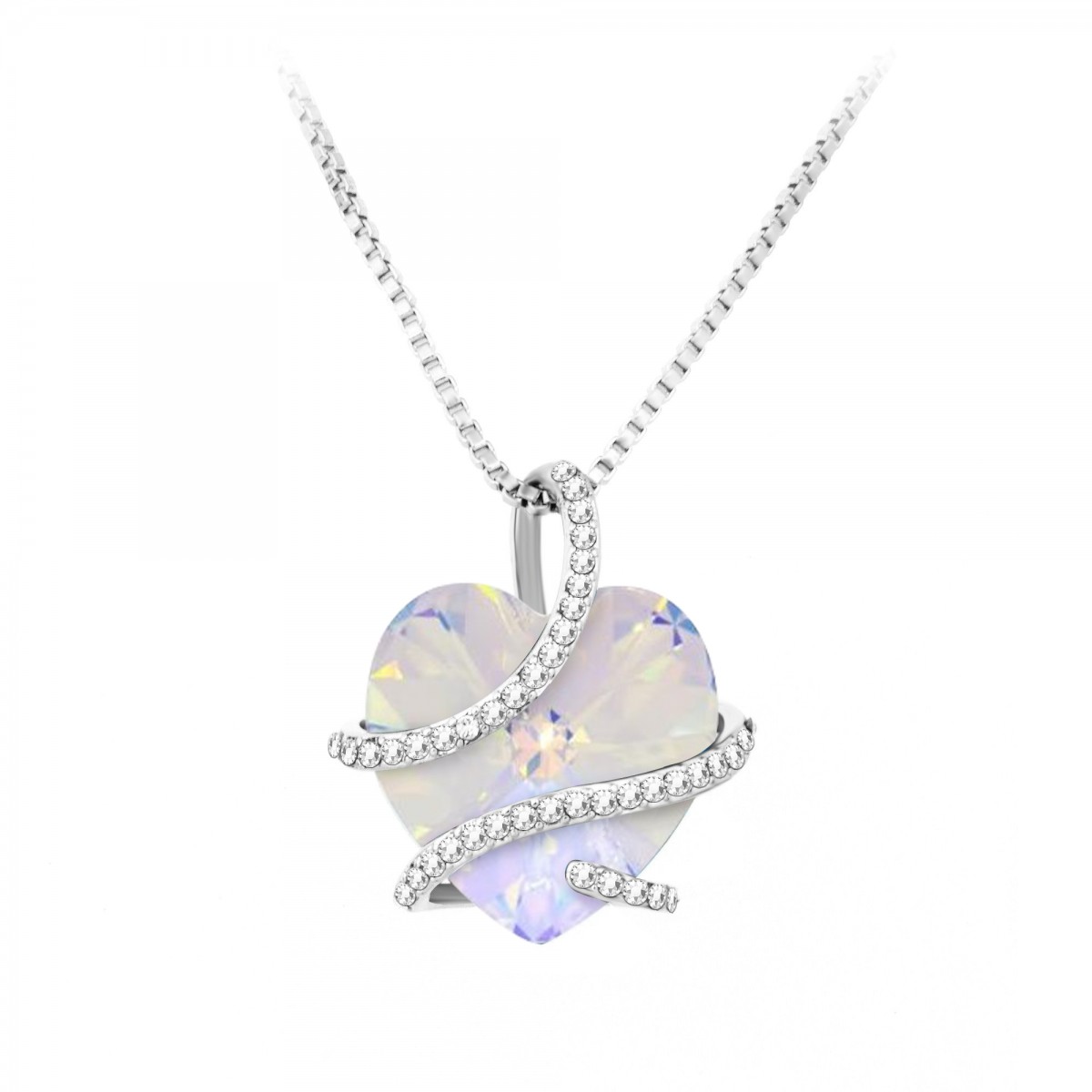 so charm Collier coeur SoCharm orné de Cristaux scintillants