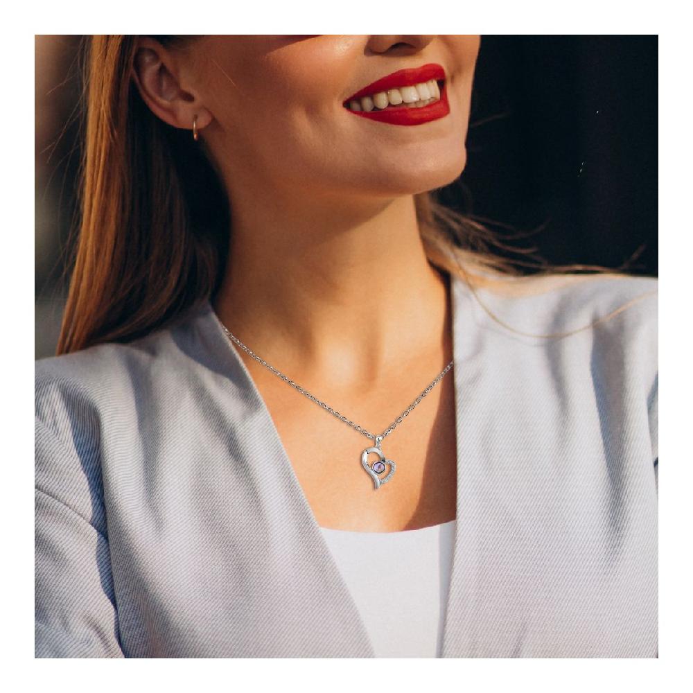 So Charm Collier Coeur SoCharm Orné De Zirconium Et D'une Pierre Améthyste