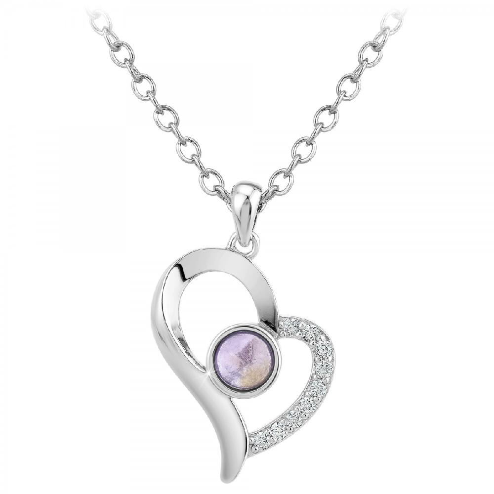 so charm Collier coeur SoCharm orné de zirconium et d'une pierre améthyste