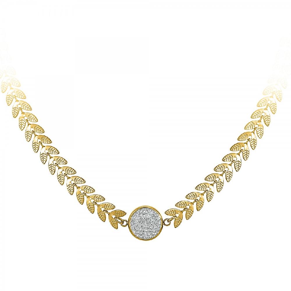 so charm Collier en acier orné de Cristaux scintillants par SoCharm en Acier Rhodié argenté