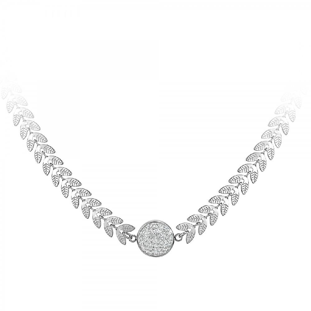 so charm Collier en acier orné de Cristaux scintillants par SoCharm en Acier Rhodié argenté