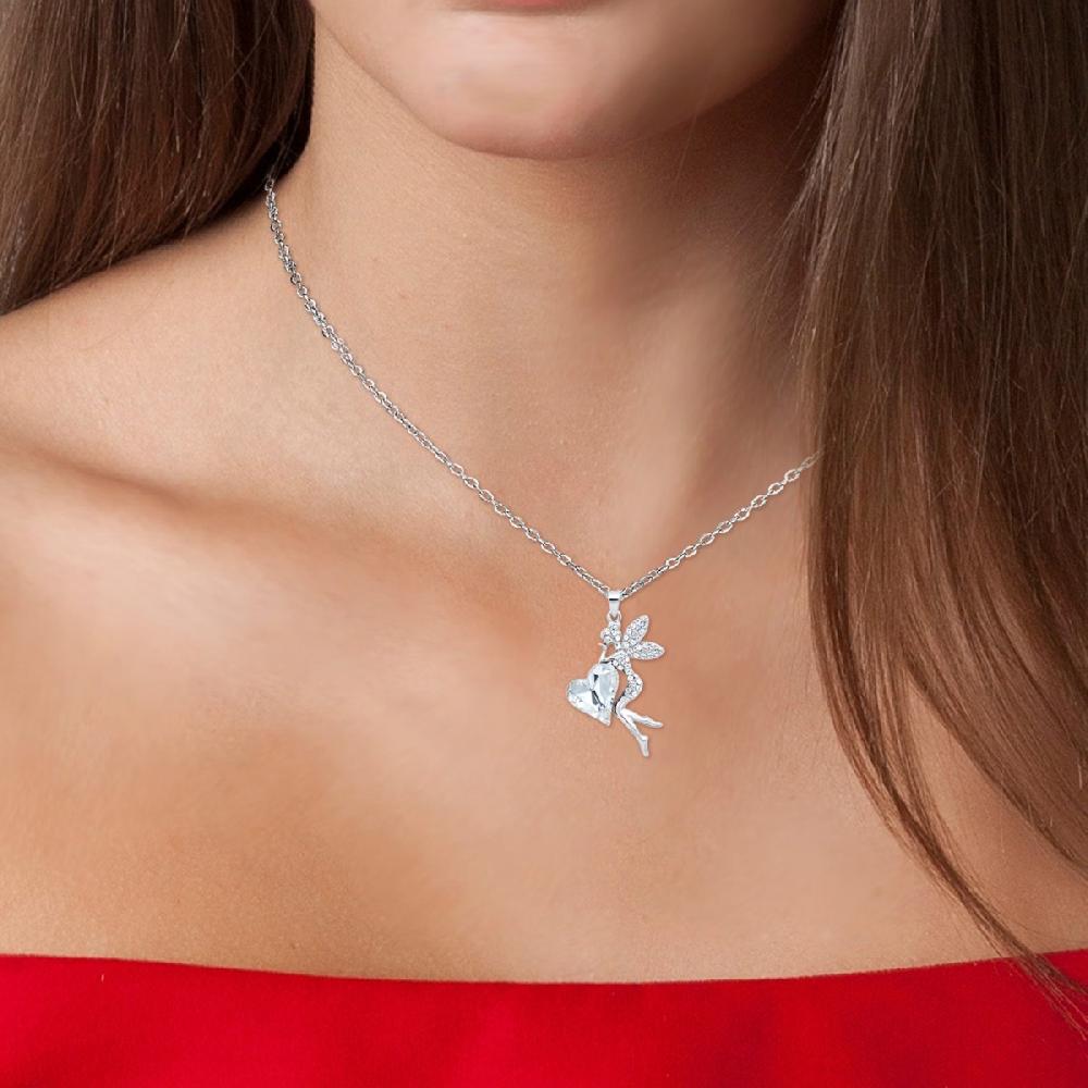 So Charm Collier Fée Et Coeur SoCharm Orné De Cristaux Scintillants