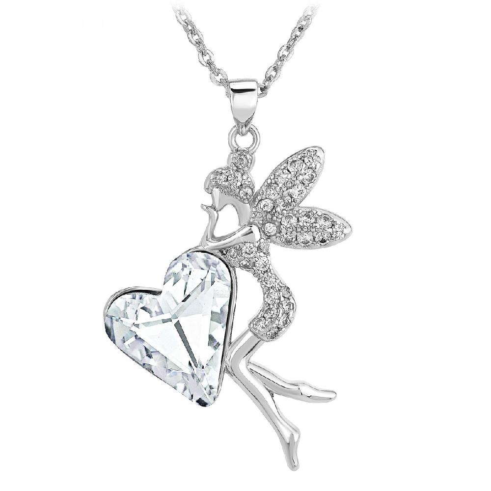 so charm Collier fée et coeur SoCharm orné de cristaux scintillants