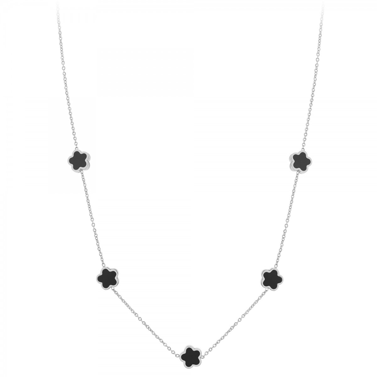 So Charm Collier Fleurs Par SoCharm En Acier Inoxydable