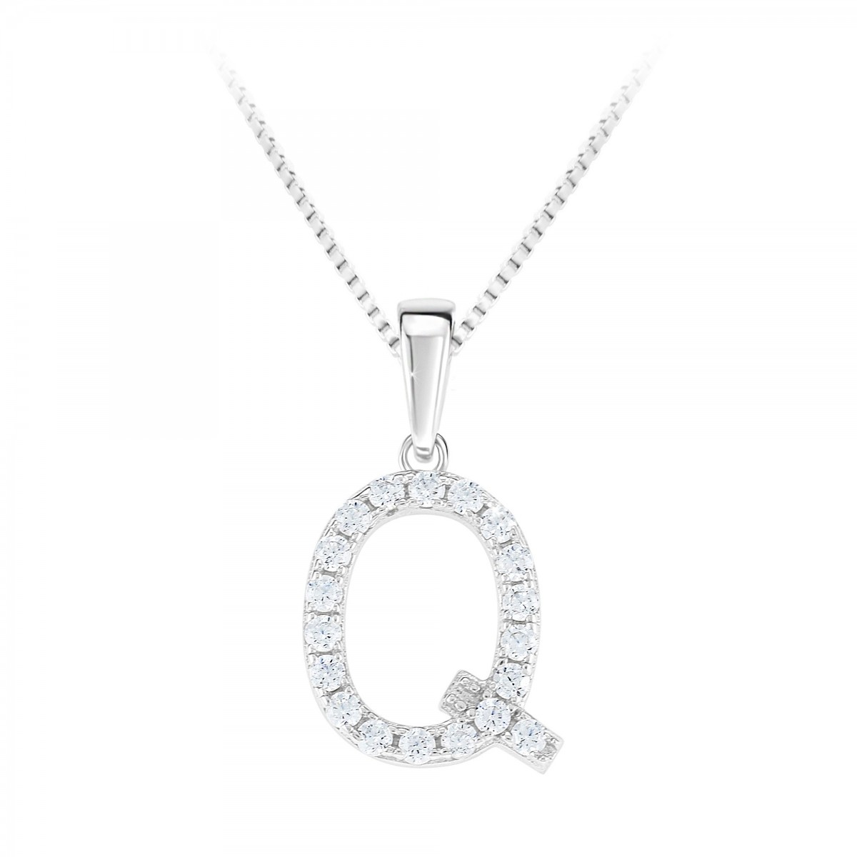 so charm Collier lettre Q SoCharm en Argent rhodié 925/1000