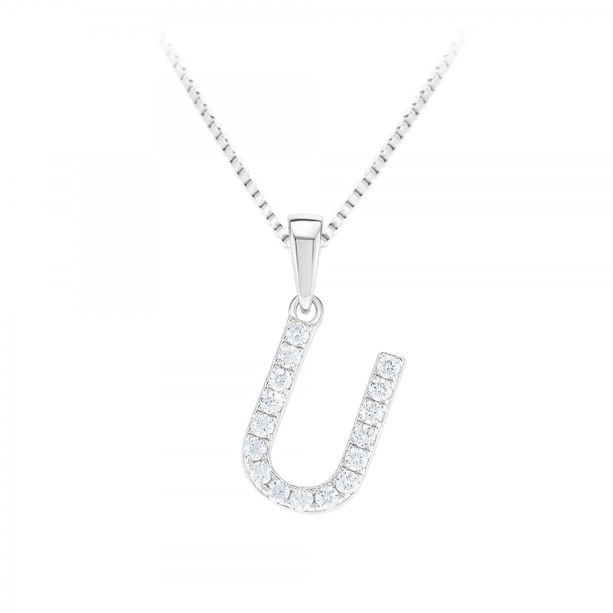so charm Collier lettre U SoCharm en Argent rhodié 925/1000