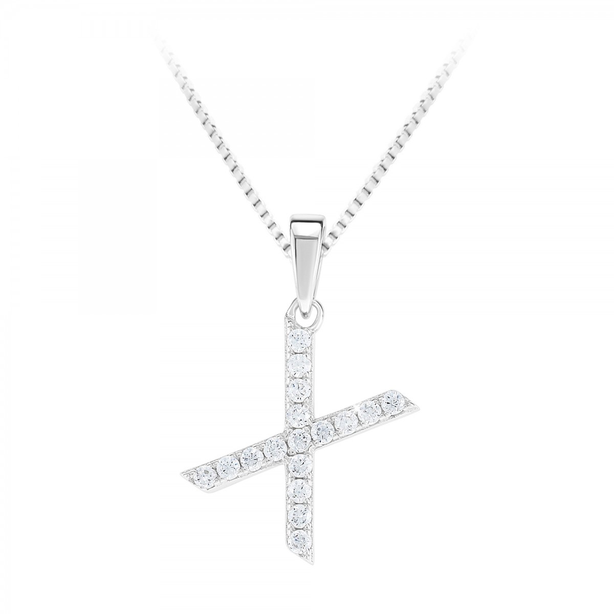 so charm Collier lettre X SoCharm en Argent rhodié 925/1000