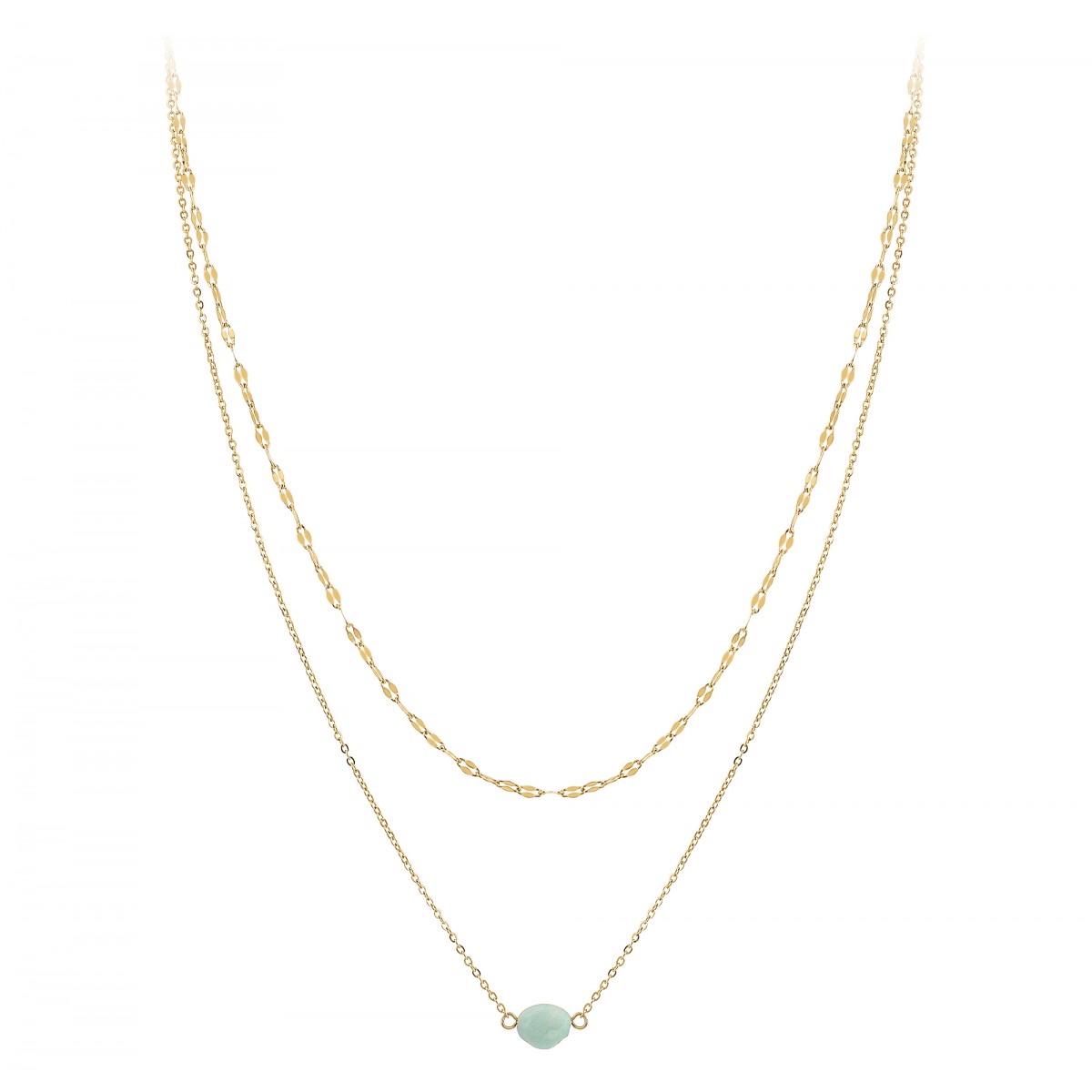 So Charm Collier Multi Rangs Par SoCharm Orné D'une Amazonite