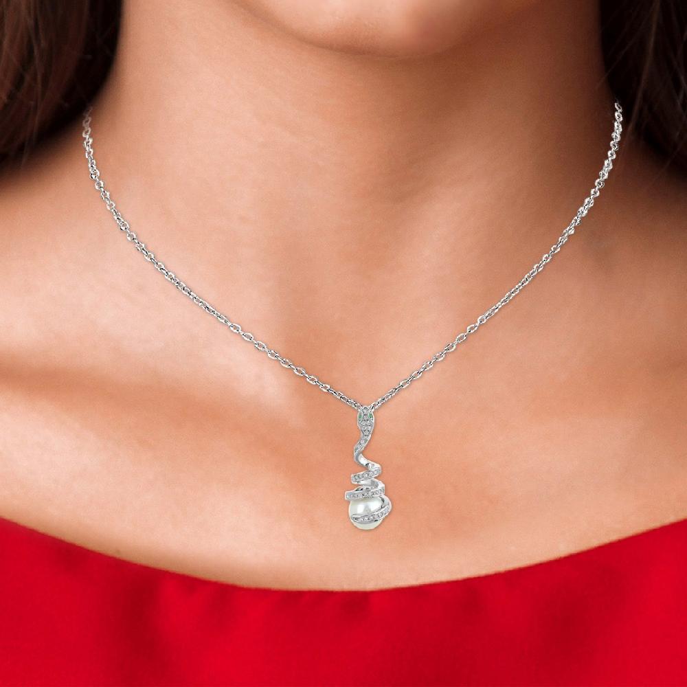 So Charm Collier Serpent SoCharm Orné De Zirconium Et Décoré D'une Perle