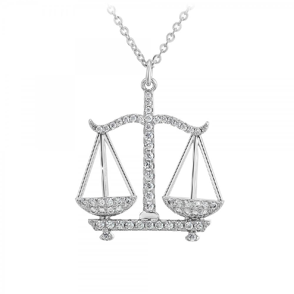 so charm Collier signe astrologique balance orné de Cristaux scintillants par SoCharm en Métal rhodié