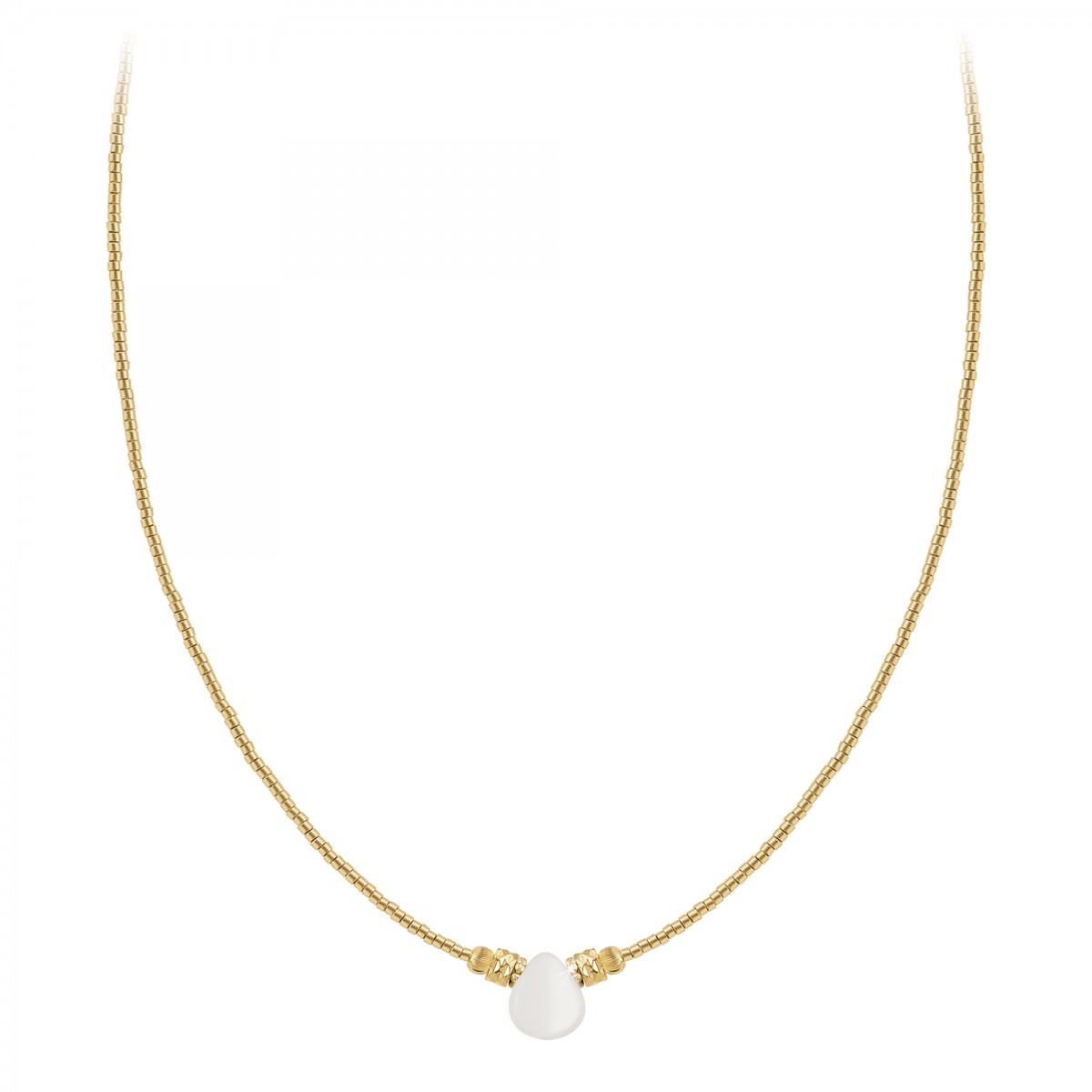 So Charm Collier SoCharm Orné D'une Pierre De Lune Blanche