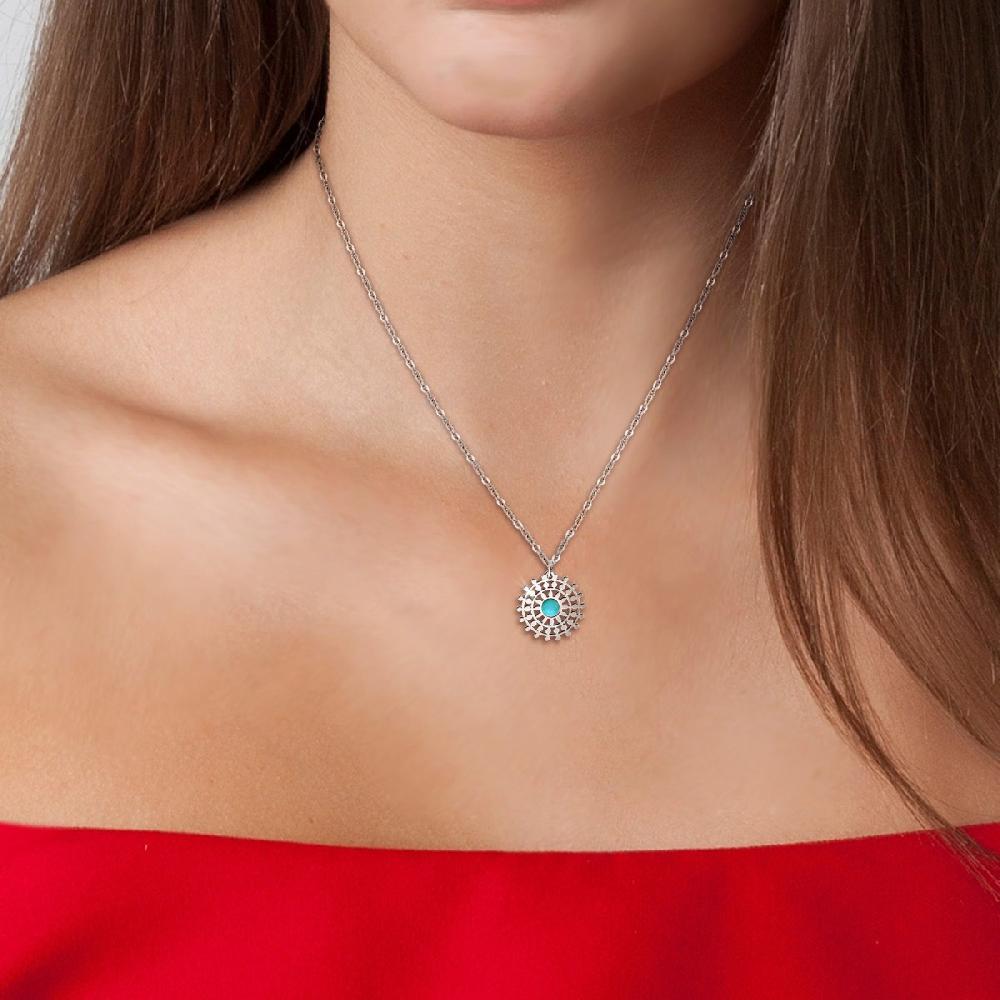 So Charm Collier SoCharm Orné D'une Pierre Turquoise