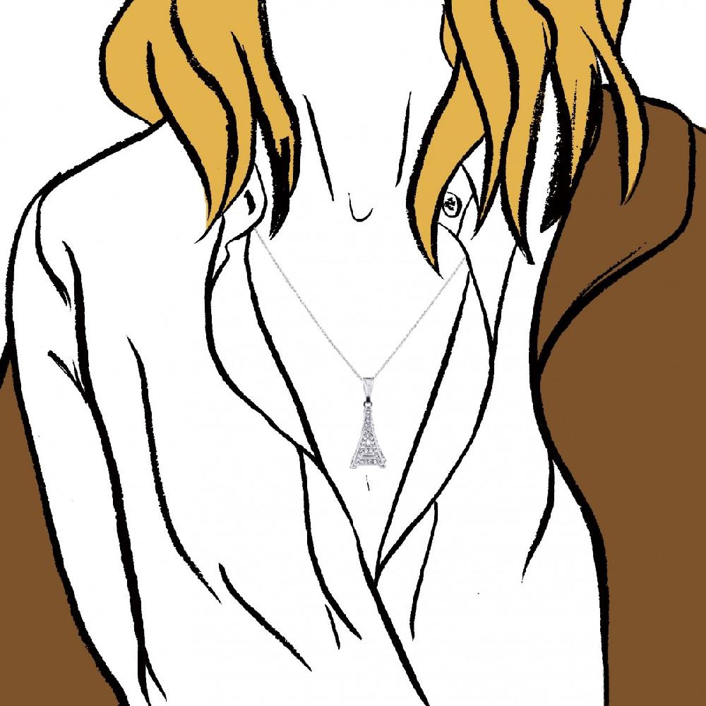 So Charm Collier Tour Eiffel SoCharm Orné De Cristaux Scintillants