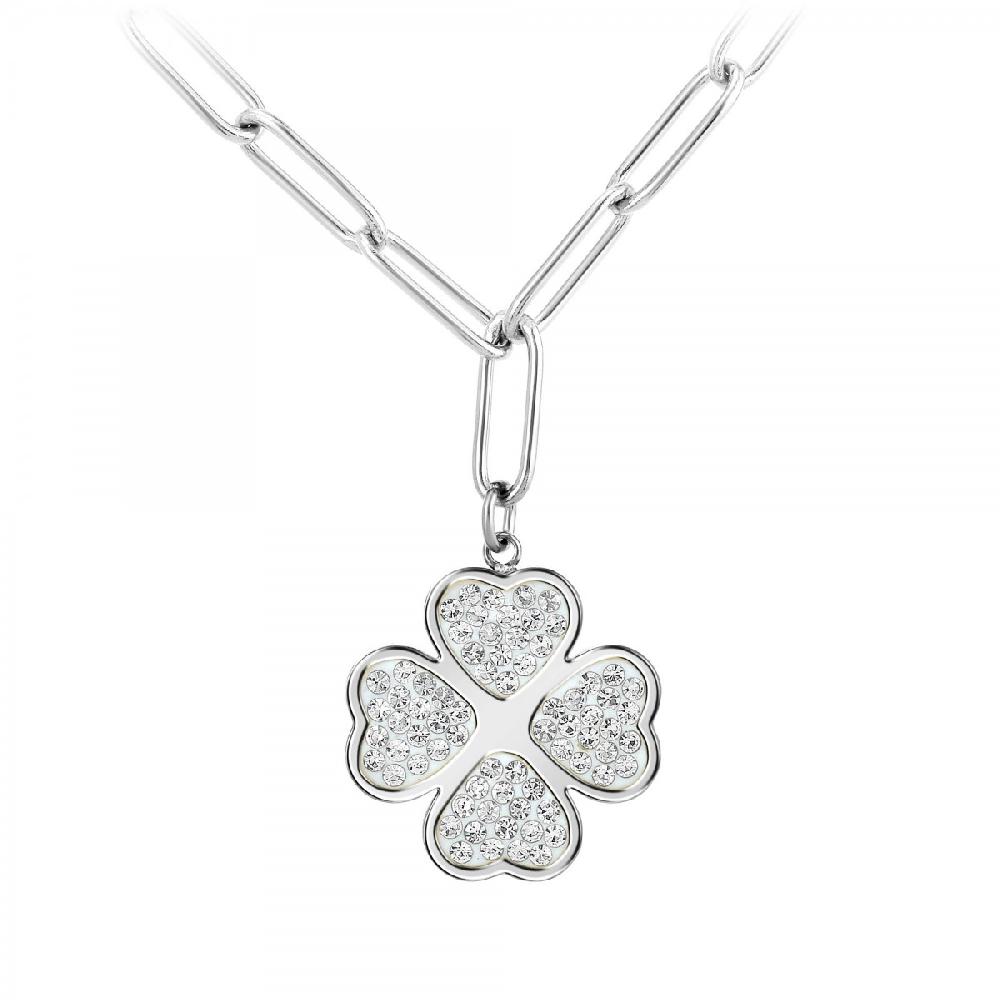 so charm Collier trèfle SoCharm orné de Cristaux scintillants