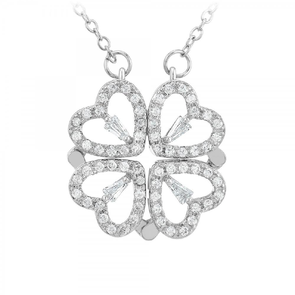 so charm Collier trèfle SoCharm orné de Cristaux scintillants