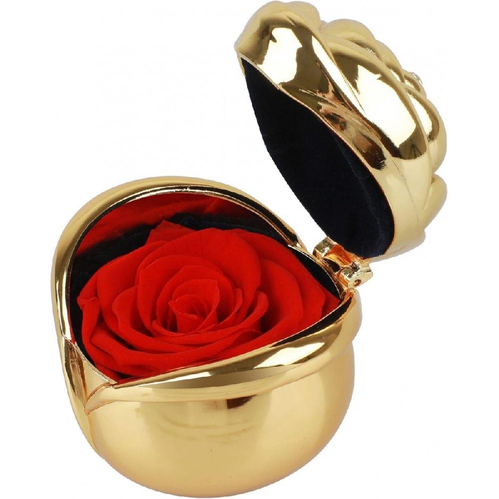 So Charm Écrin Doré En Forme De Rose Et Sa Rose Stabilisée