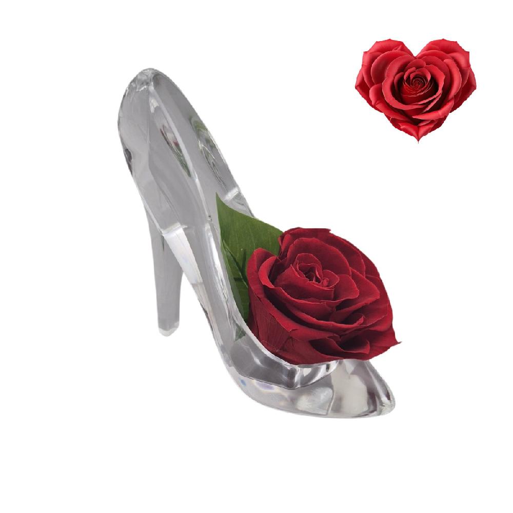 so charm Escarpin en acrylique et sa rose éternelle - stabilisée