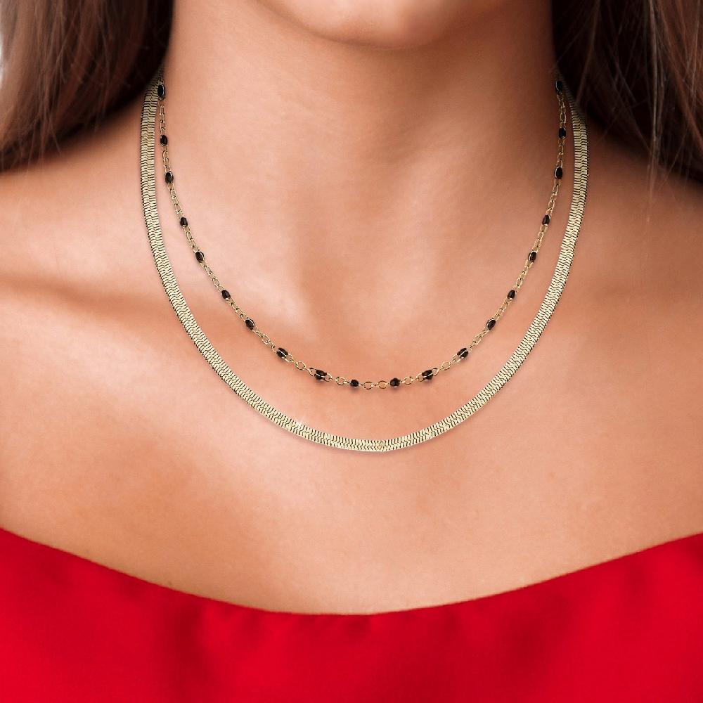 So Charm Lot De 2 Colliers SoCharm En Acier Finement Doré