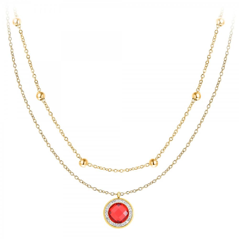 so charm Lot de 2 colliers SoCharm en Acier Finement doré orné de cristaux scintillants