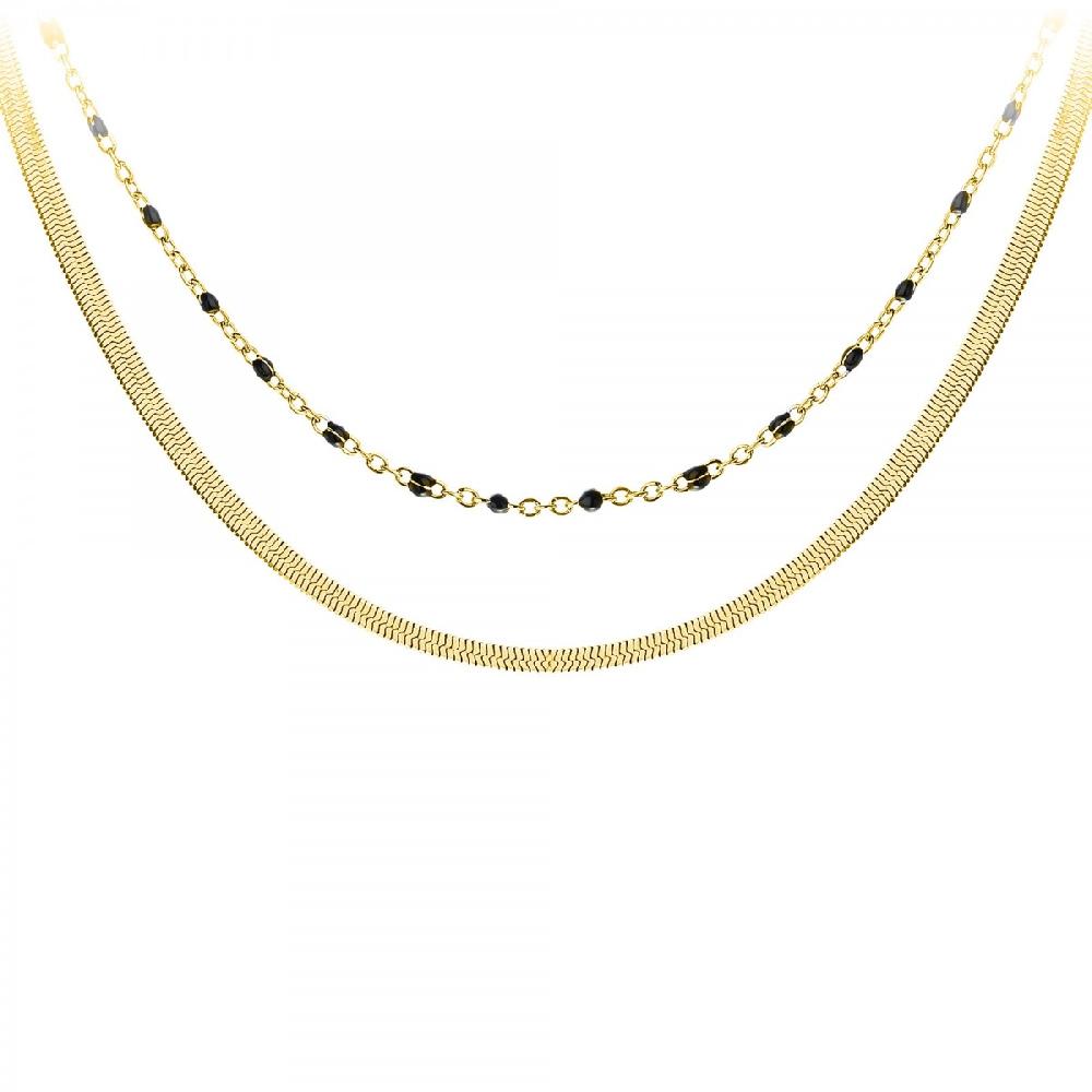 so charm Lot de 2 colliers SoCharm en Acier Finement doré